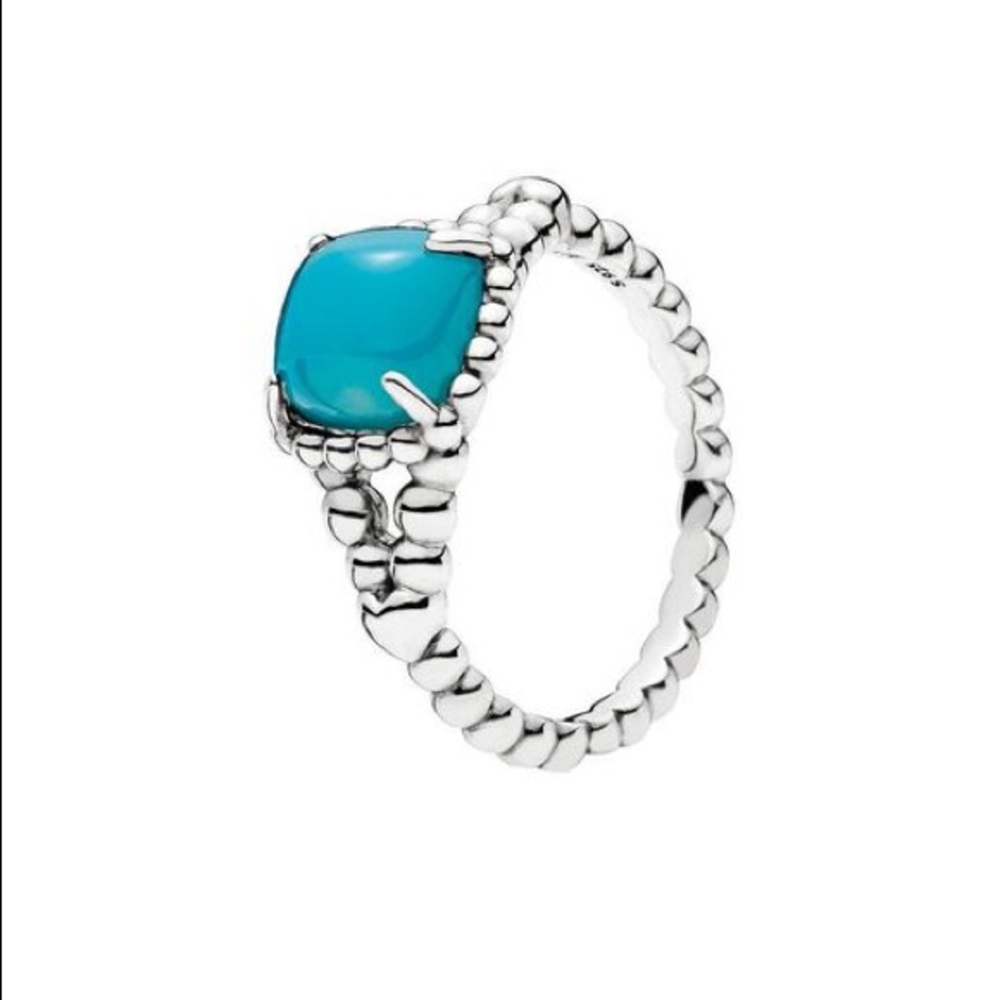 Pandora Silver & Scuba Blue Crystal Ring